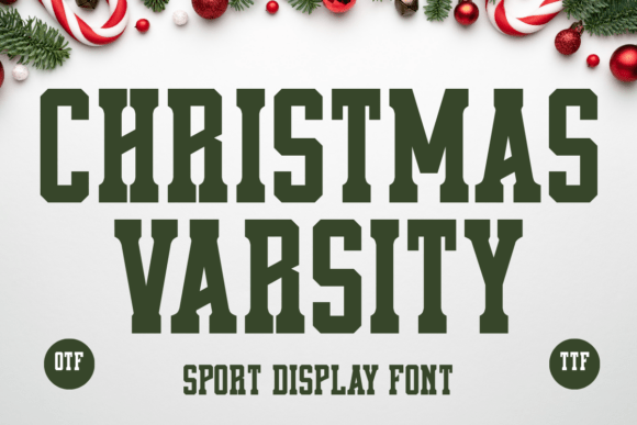 Christmas Varsity: Bold Sport Display Font for Creative Projects